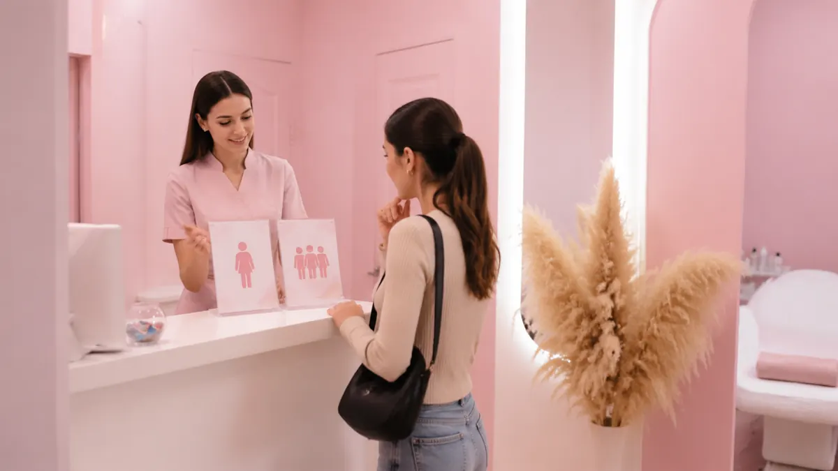 Логотип Emotion Lab на ресепшене студии