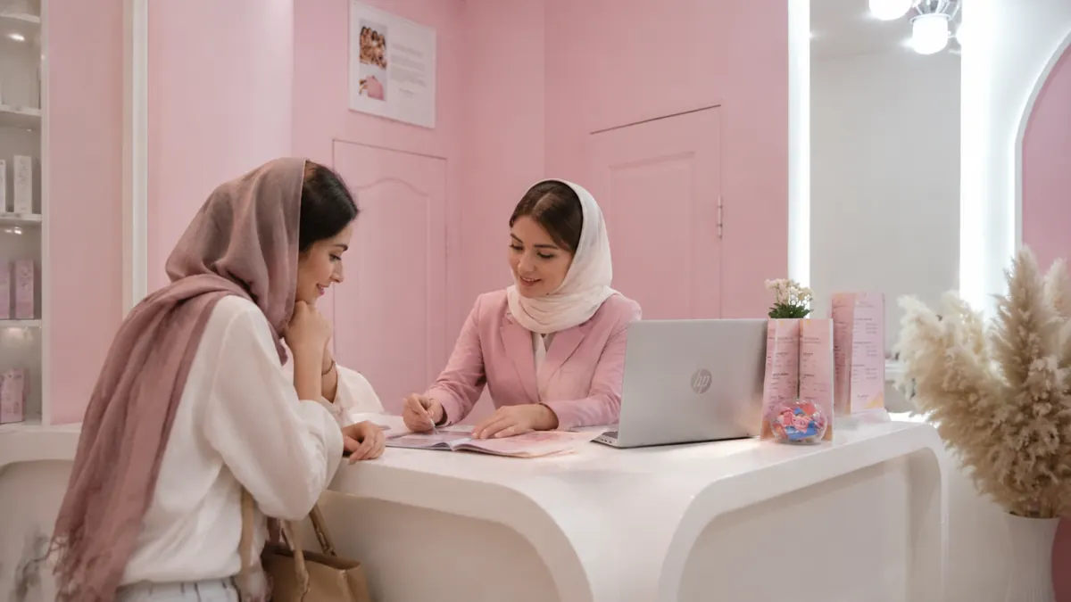Клиентка обсуждает стоимость курса с администратором Emotion Lab